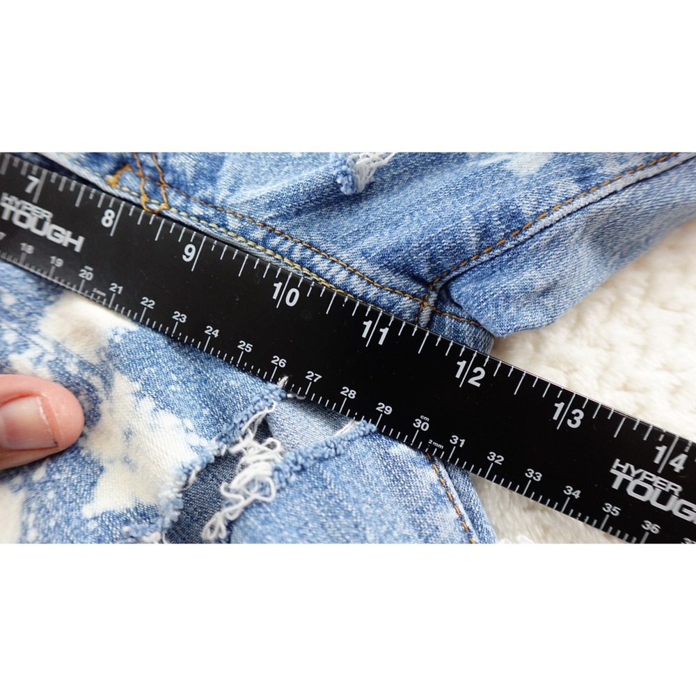 VTG Levi's Size 12 Jeans 550 Classic Relax Taper Distress Destroyed Ripped Blue - Picture 14 of 15